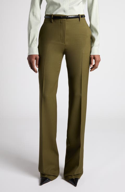 Virgin Wool & Cashmere Narrow Leg Pants