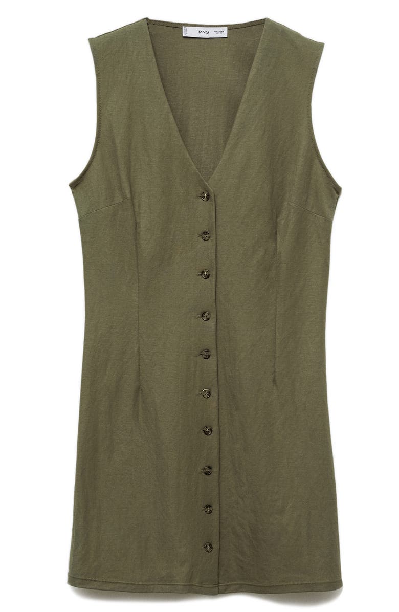 MANGO Sleeveless Button-Up Dress, Alternate, color, 