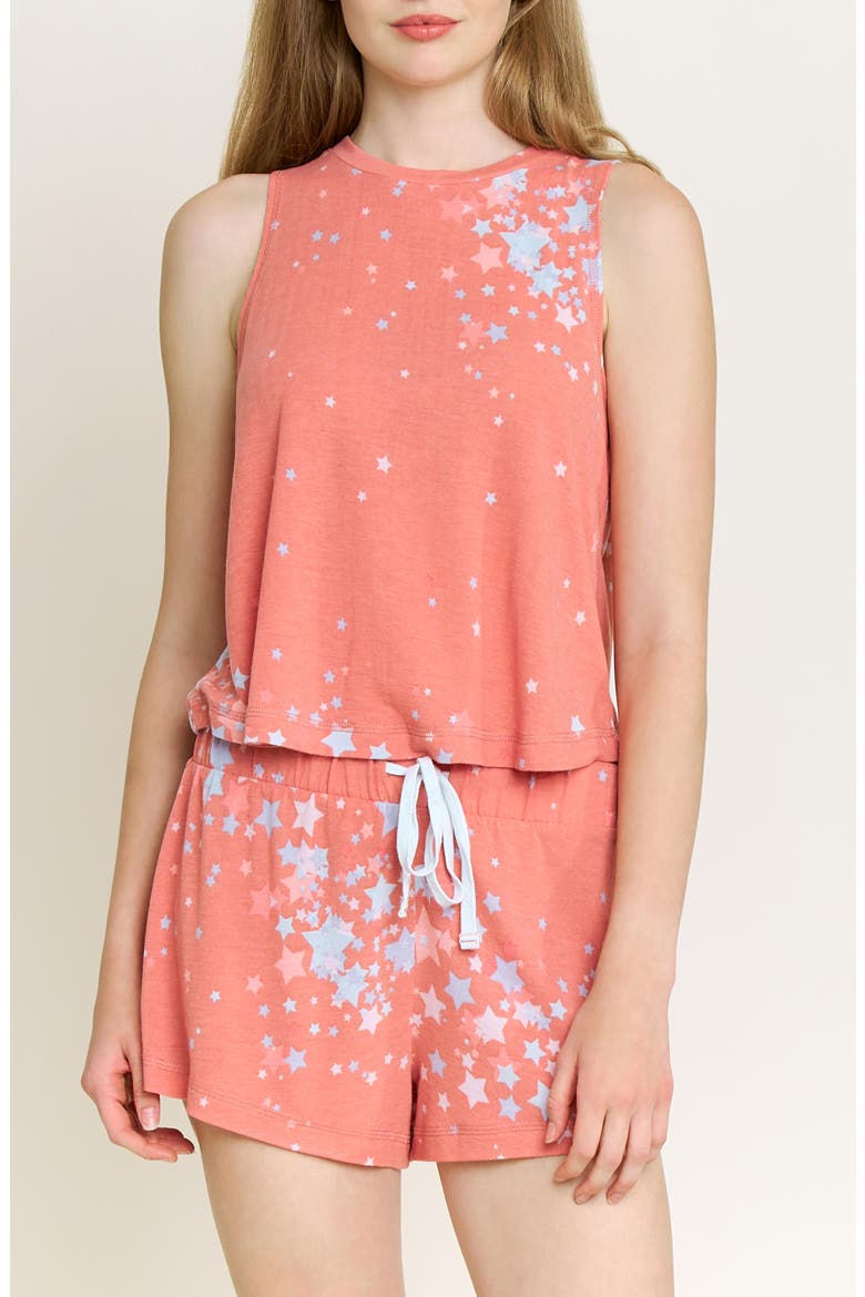 Star Seeker Short Pajamas, Main, color, CORAL BLUSH STARS