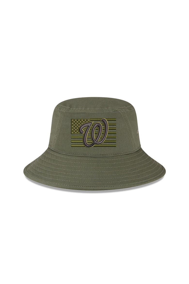 Men's New Era  Green Washington Nationals 2023 Armed Forces Day Bucket Hat, Alternate, color, Green