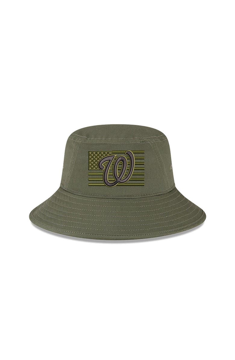 New Era Men's New Era Green Washington Nationals 2023 Armed Forces Day Bucket Hat, Alternate, color,