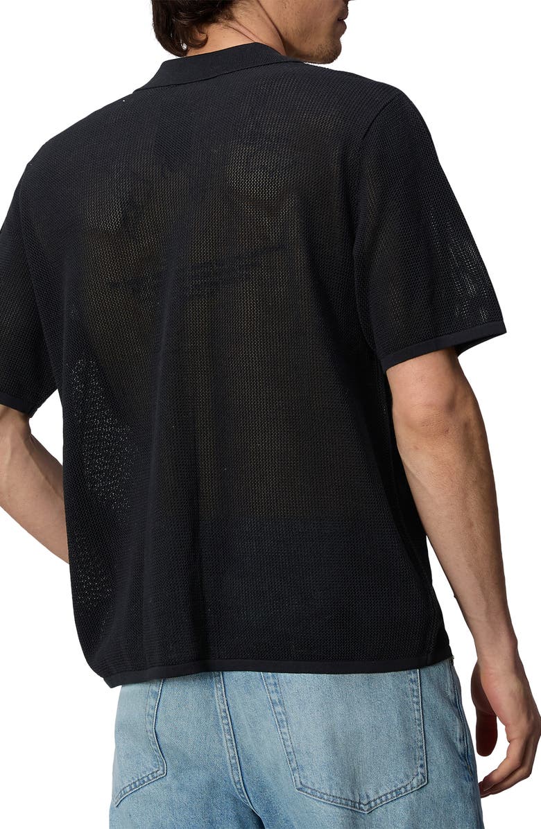 rag & bone Payton Cotton Mesh Short Sleeve Button-Up Shirt, Alternate, color,