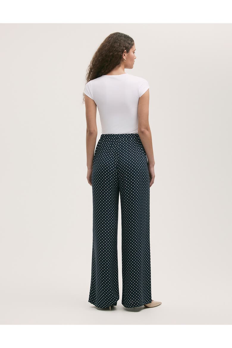 Nat Viscose Wide Leg Trousers, Alternate, color, Navy Spot