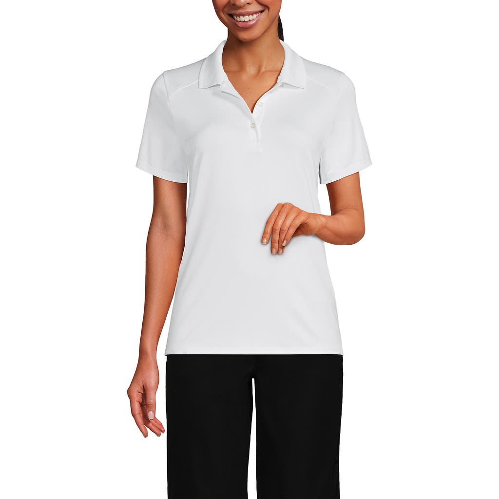Lands' End School Uniform Short Sleeve Feminine Fit Rapid Dry Polo Shirt In White