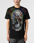 PHILIPP PLEIN Round Neck T-Shirt Multicolor Skull Monogram Men