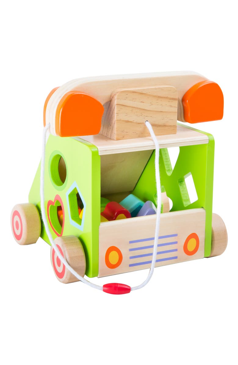 SMALL FOOT Wood Telephone Shape Sorter Pull Along Toy, Alternate, color, 