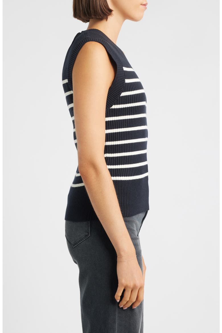 Stripe Sweater Vest, Alternate, color, BLACK