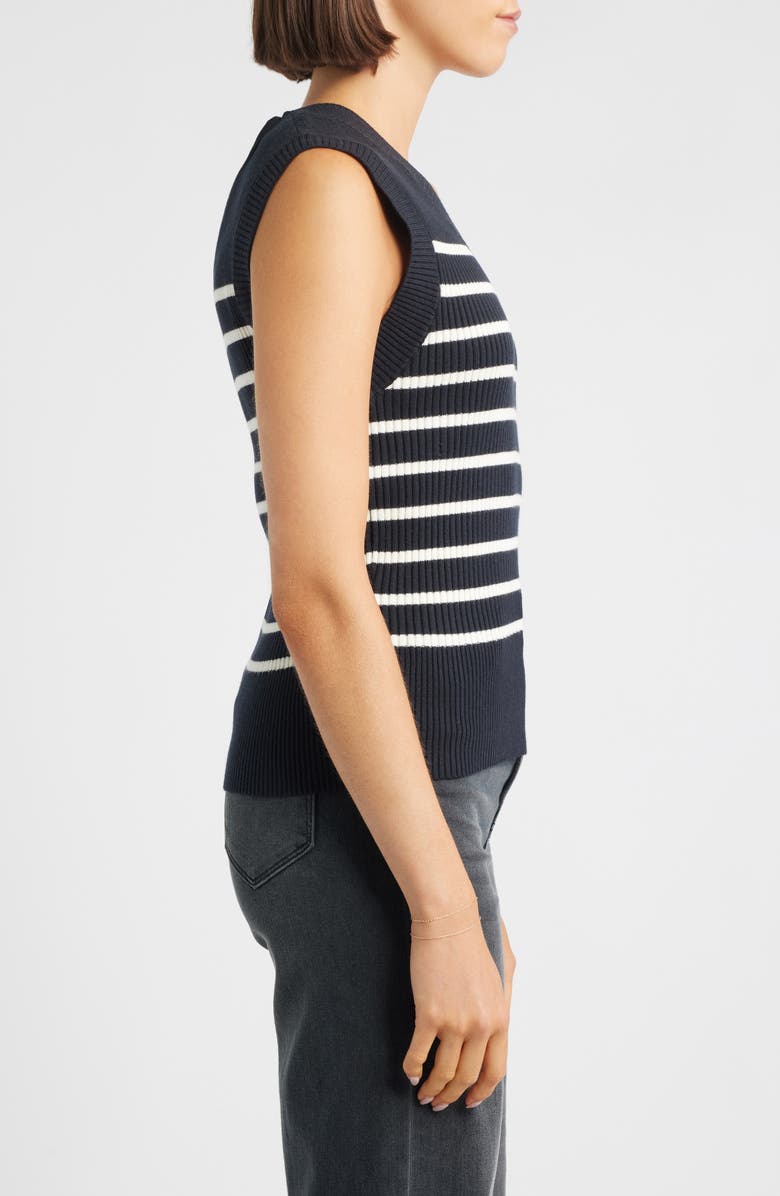 CITY BLUES Stripe Sweater Vest, Alternate, color, Black