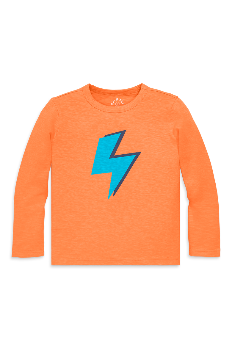 Kids Long Sleeve Bolt Tee, Main, color, Cantaloupe
