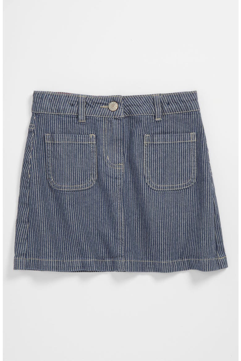 'Patch Pocket' Skirt, Main, color, BLUE TICKING STIPE
