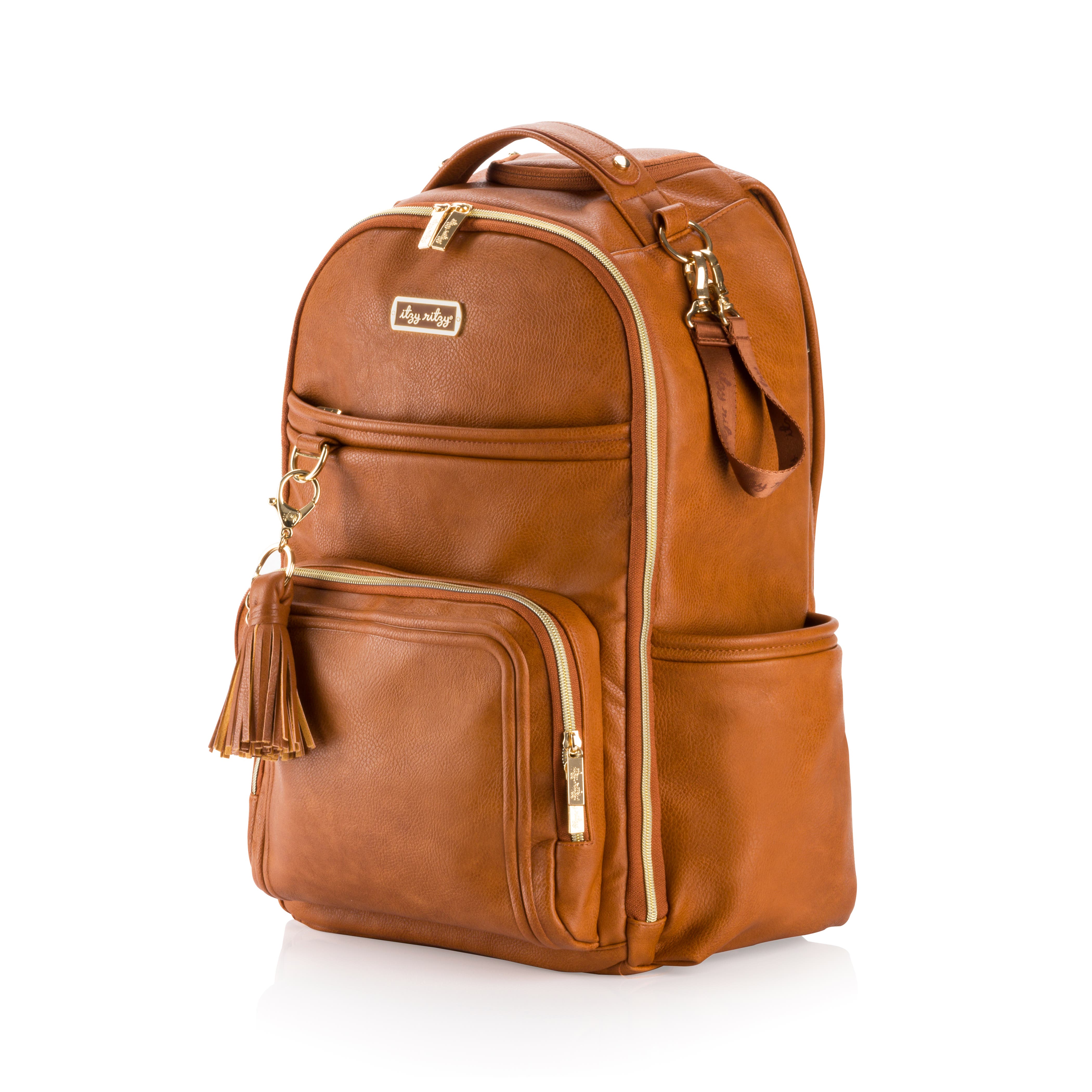 Itzy Ritzy Boss Plus Large Diaper Bag Backpack, Alternate, color, Cognac