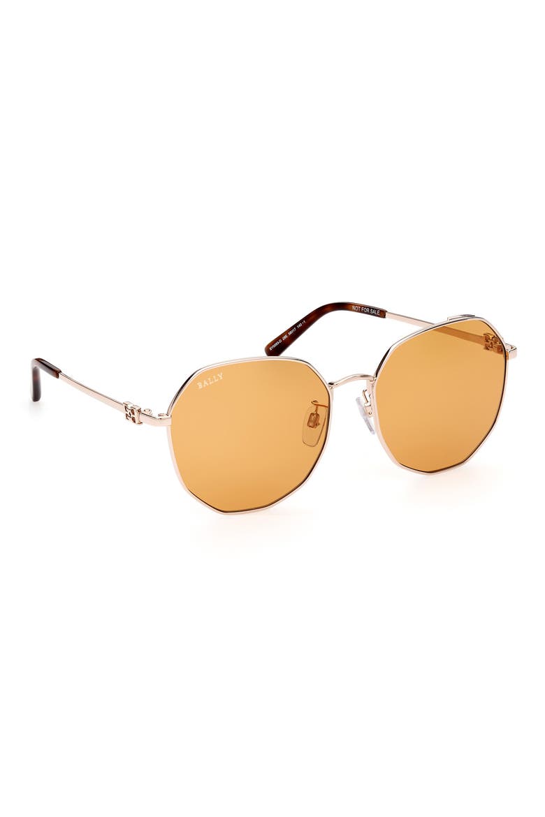 58mm Round Sunglasses, Alternate, color, SHINY ROSE GOLD / BROWN