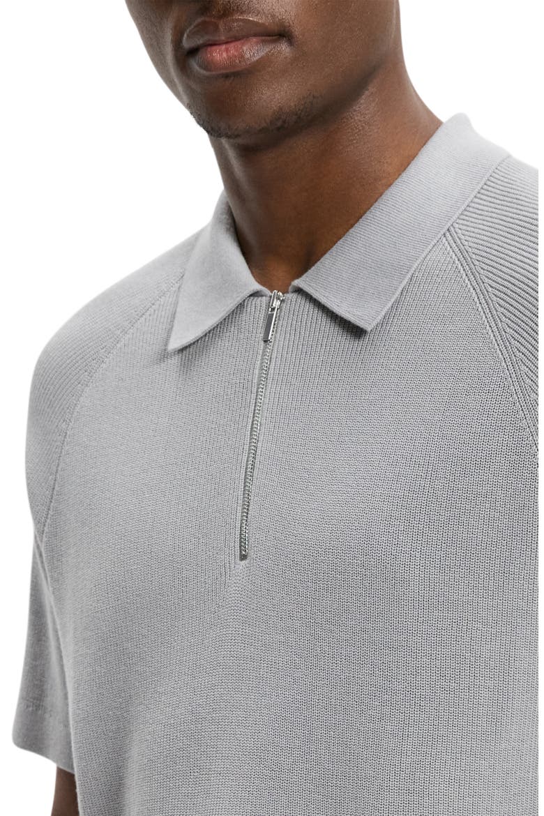 Tactile Cotton Quarter Zip Polo, Alternate, color, NEW DARK VAPOR