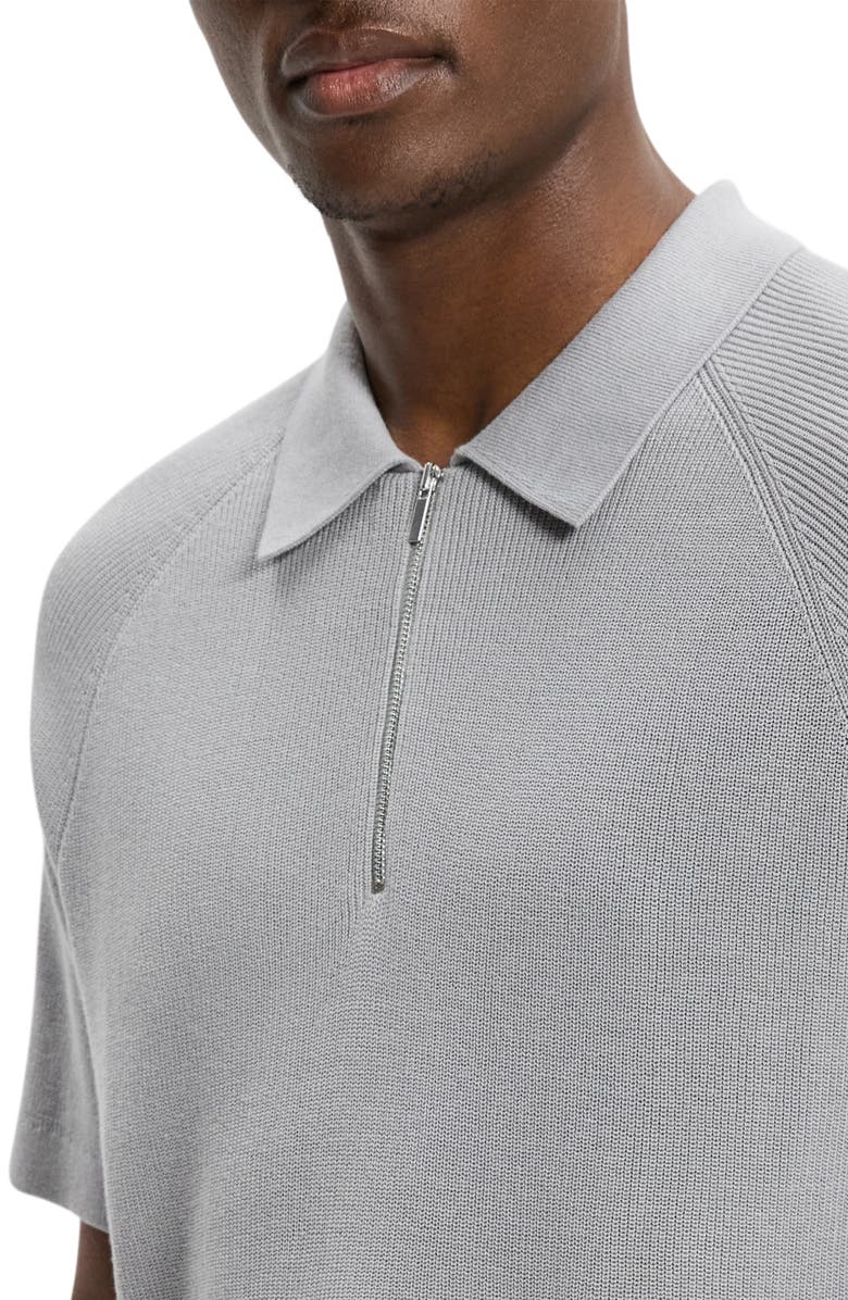 Theory Tactile Cotton Quarter Zip Polo, Alternate, color, New Dark Vapor