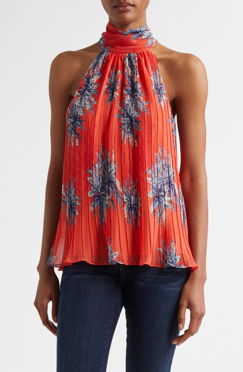 Racquel Print Tie Back Sleeveless Top