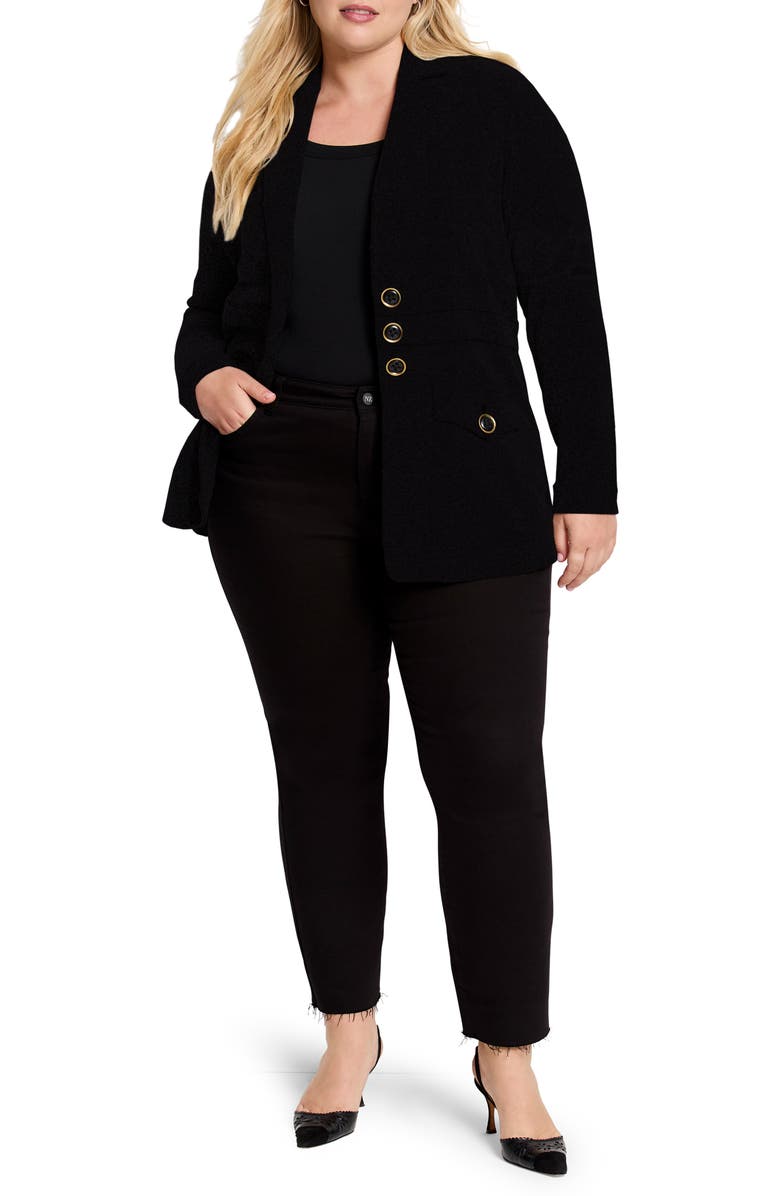 NIC+ZOE Editor Knit Blazer, Alternate, color, Black Onyx