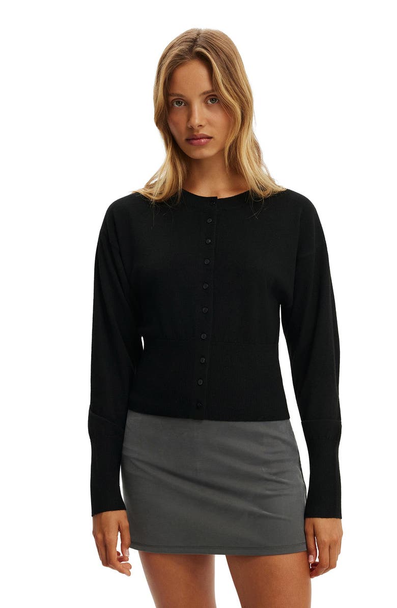 Cotton On Women's Sara Button Cardigan, Main, color, Black