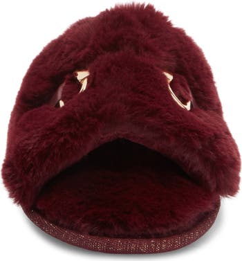 Plush Horsebit Faux Fur Slipper