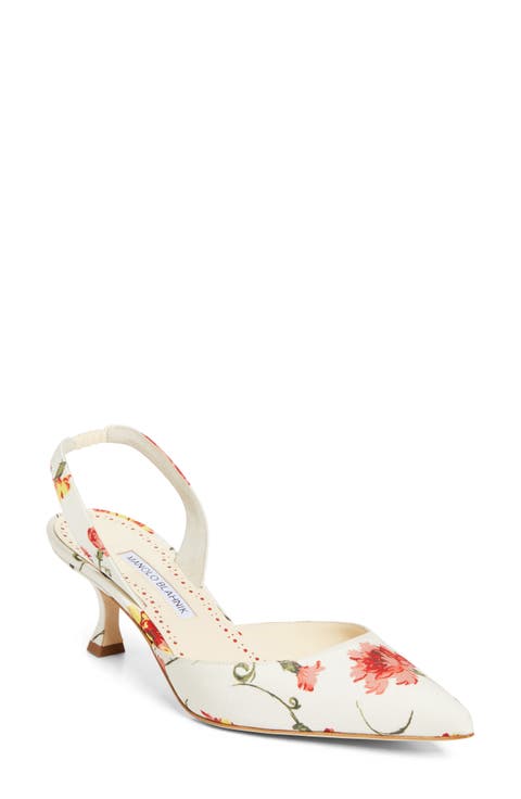 Carolyne Floral Pointed Toe Slingback Pump (Women)