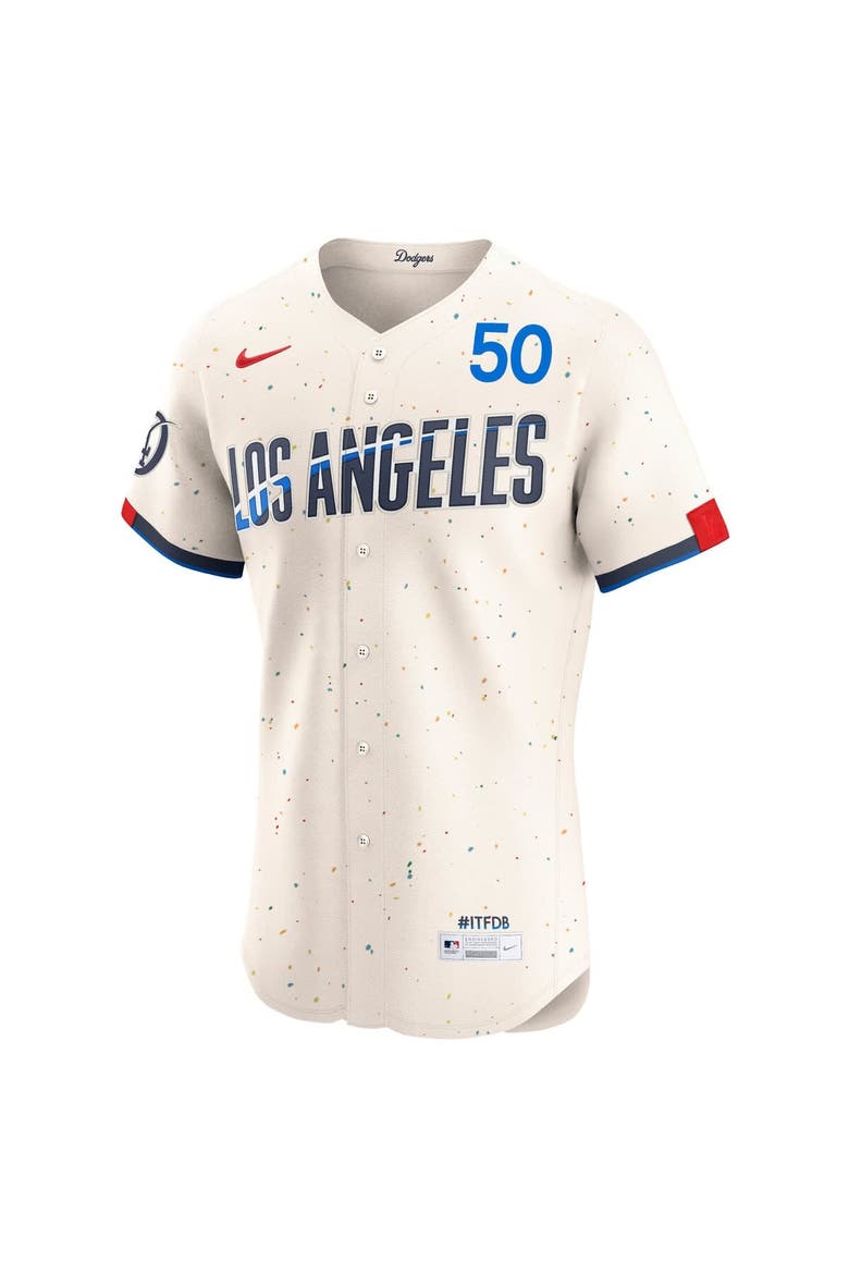 Men's Nike Mookie Betts Cream Los Angeles Dodgers City Connect Elite Jersey, Alternate, color, Cream