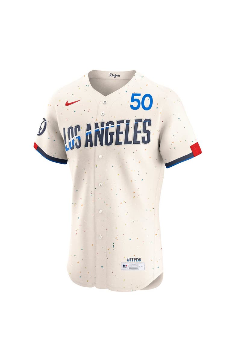 Nike Men's Nike Mookie Betts Cream Los Angeles Dodgers City Connect Elite Jersey, Alternate, color, Cream