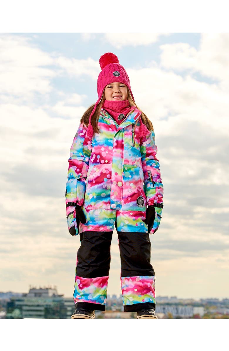 Deux par Deux Girl's One Piece Snowsuit Printed Multicolor Bubbles, Alternate, color, 