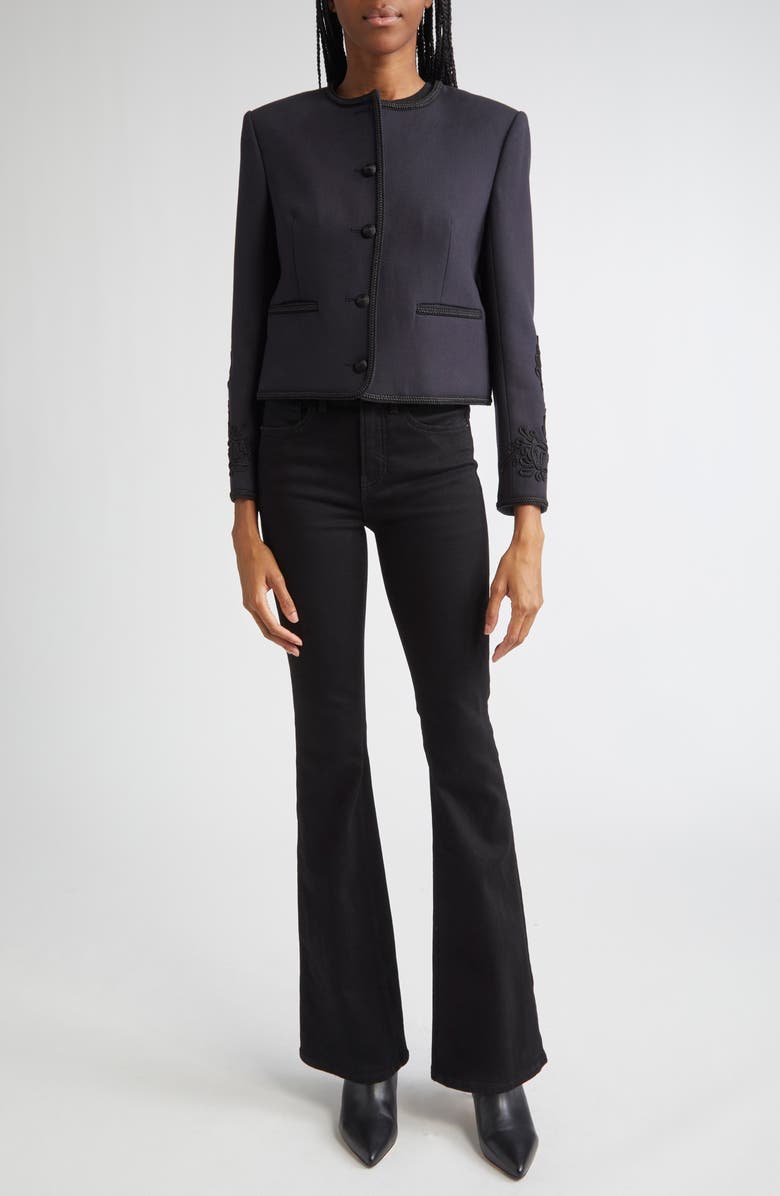 Veronica Beard Latrell Soutache Embroidered Jacket, Alternate, color, Navy