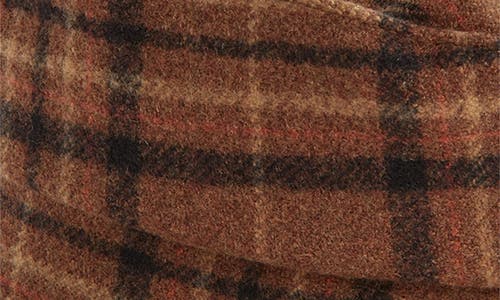 Nordstrom Rack Plaid Faux Leather Brim Cabbie Driving Cap In Brown