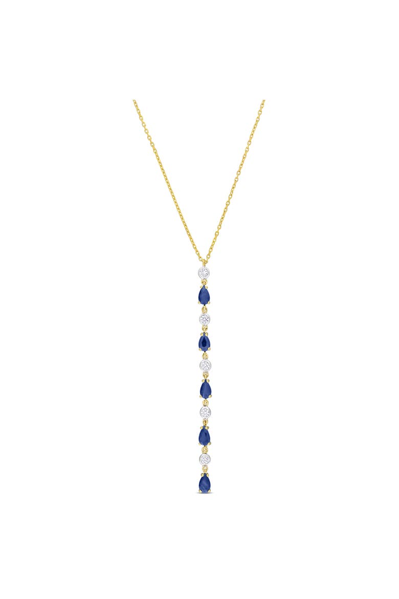 Sapphire & Diamond Lariat Necklace 14k, Main, color, Sapphire