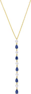 Julianna B. Sapphire & Diamond Lariat Necklace 14k
