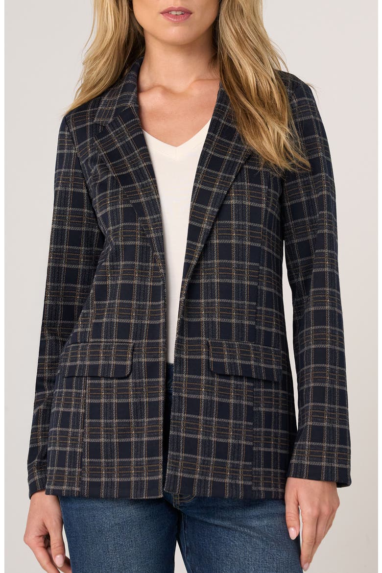 Boyfriend Blazer, Main, color, NAVY/ TAN PLAID