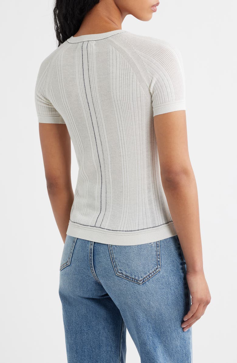 rag & bone Teresa Rib T-Shirt, Alternate, color, Ivory