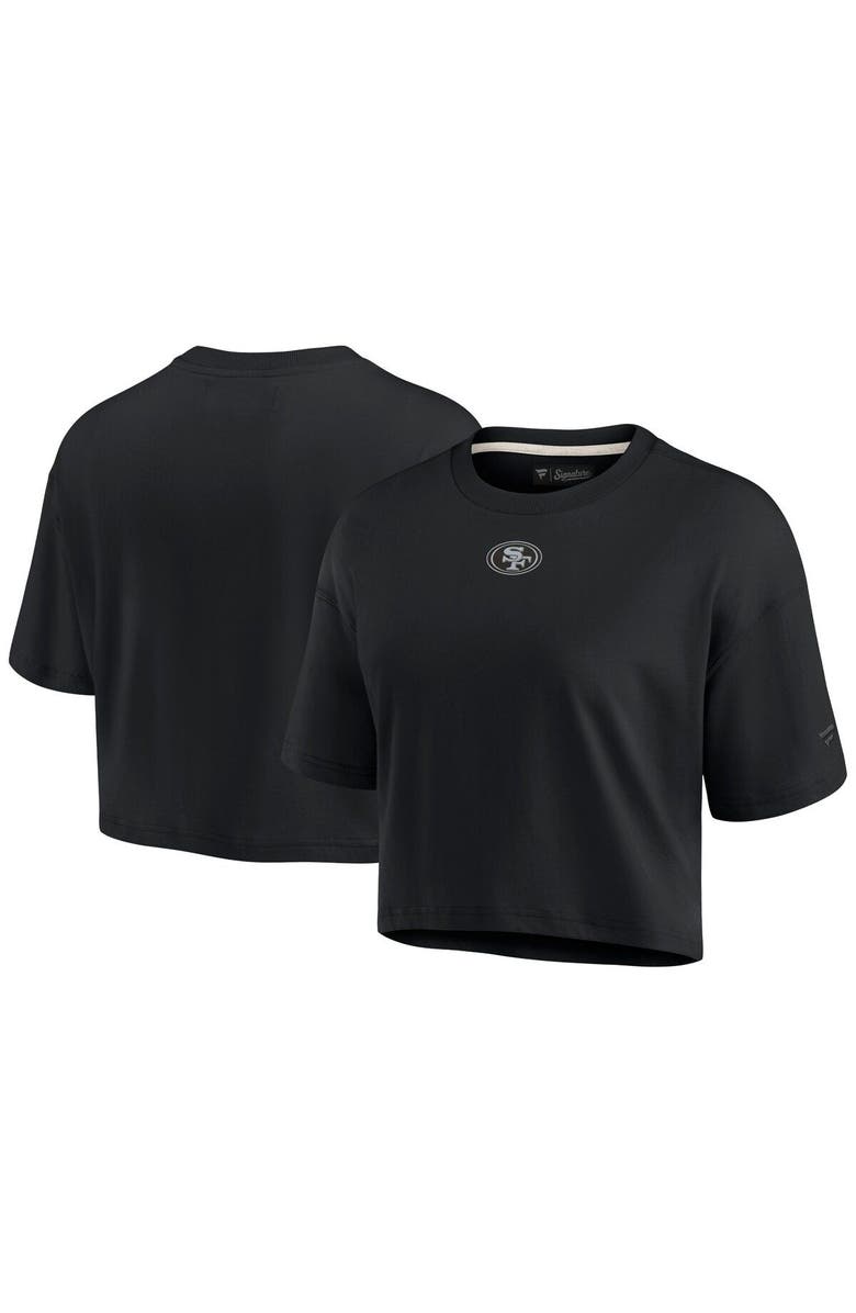 Fanatics Signature Women's Fanatics Signature Black San Francisco 49ers Elements Super Soft Boxy Cropped T-Shirt, Alternate, color, 