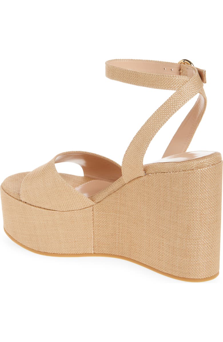 Gianvito Rossi Ankle Strap Wedge Sandal, Alternate, color, Lino