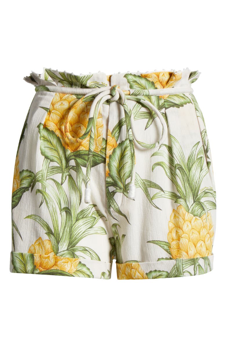 FARM Rio Delicate Pineapple Cotton Shorts, Alternate, color, Off-White