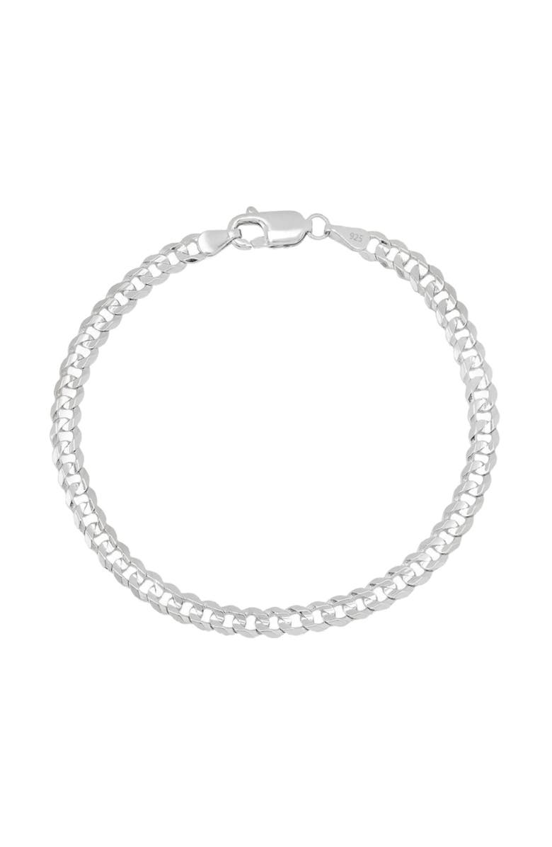 Donatello Gian Sterling Silver 5MM Curb Bracelet, Main, color, Silver