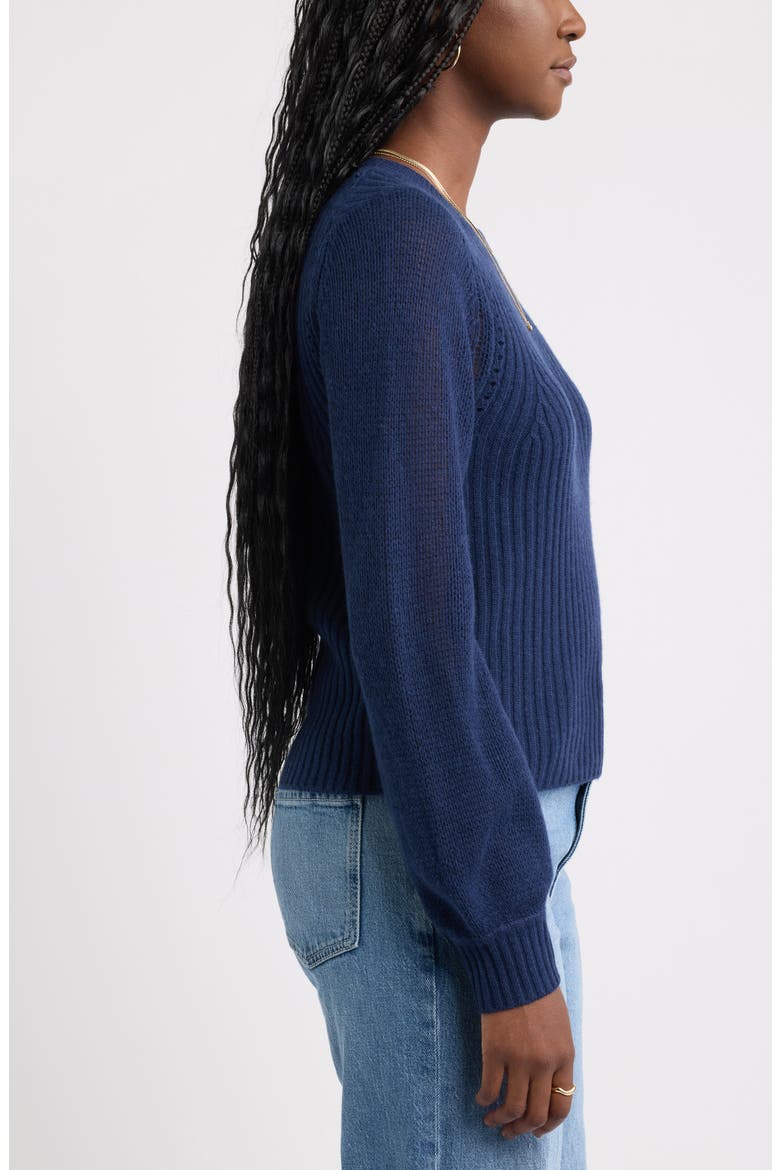 Wool & Cashmere Blend Crewneck Sweater, Alternate, color, NAVY STILL