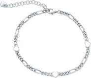 SIMONA Heart Figaro Chain Bracelet