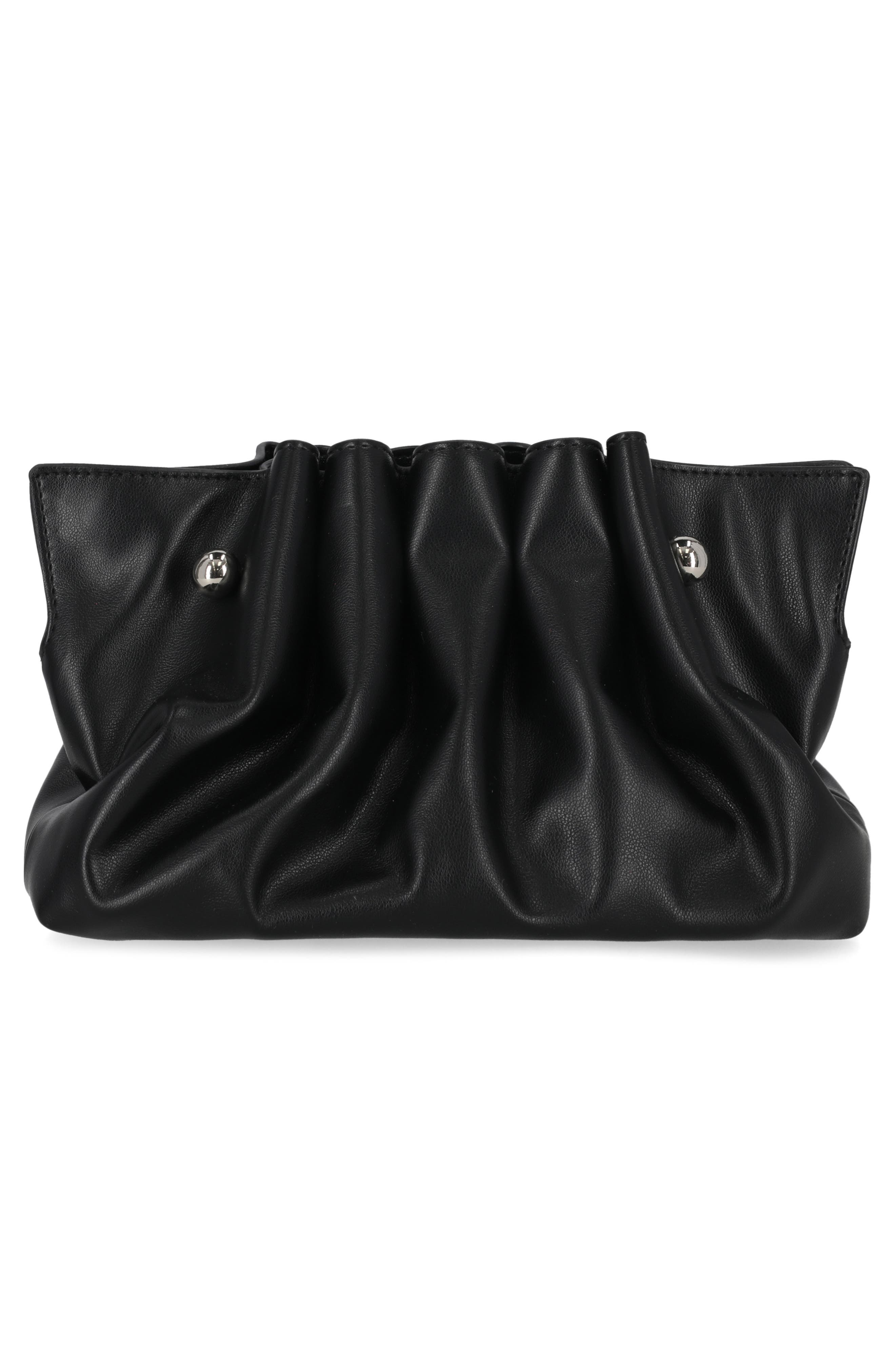Jessica McClintock Shaye Pleated Clutch, Alternate, color, Black