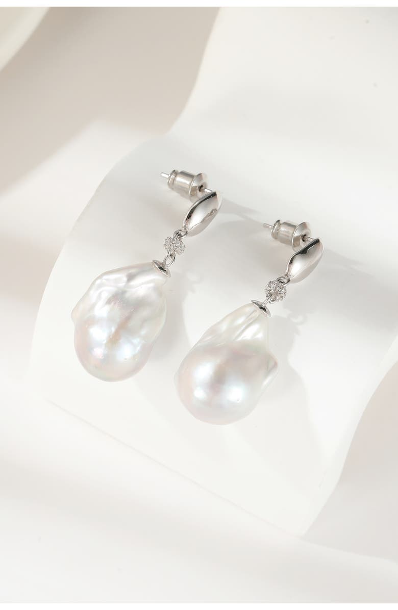 Classicharms Doris Freshwater Baroque Pearl Drop Earrings, Alternate, color, Silver