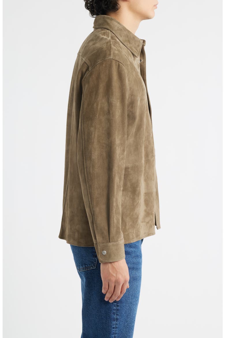 Suede Shirt Jacket, Alternate, color, DARK BEIGE