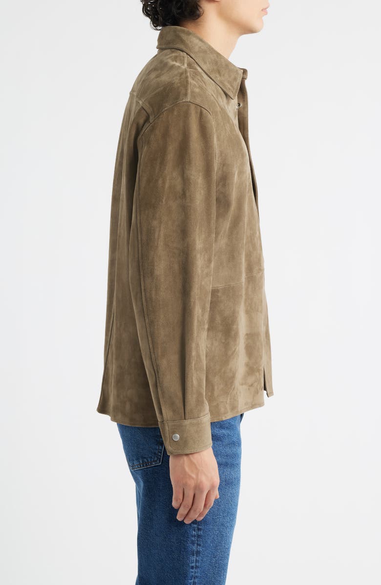 FRAME Suede Shirt Jacket, Alternate, color, Dark Beige