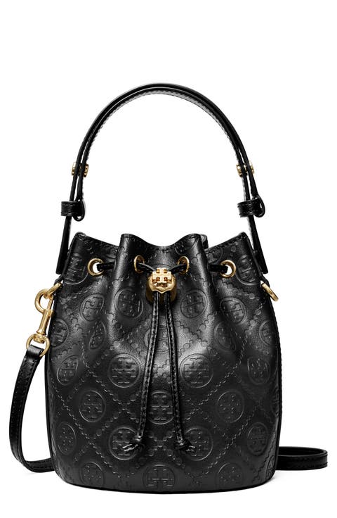 Mini T Monogram Debossed Bucket Bag