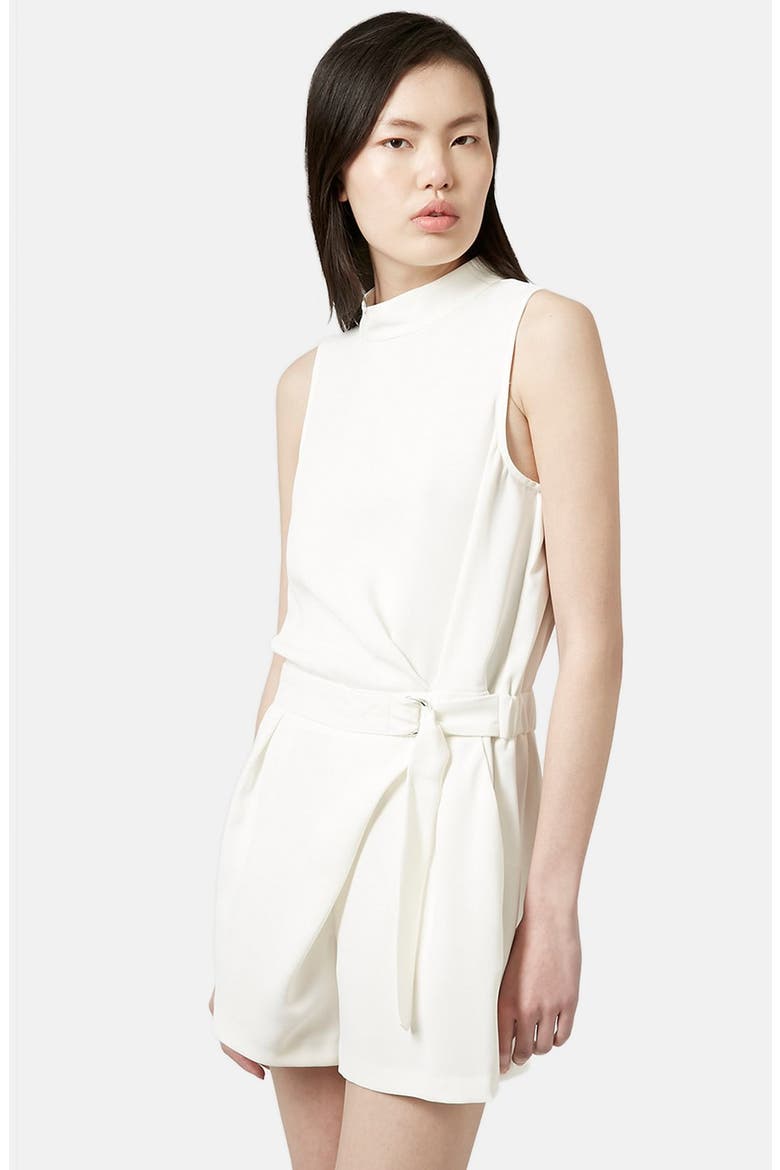 D-Ring High Neck Romper, Alternate, color, CREAM