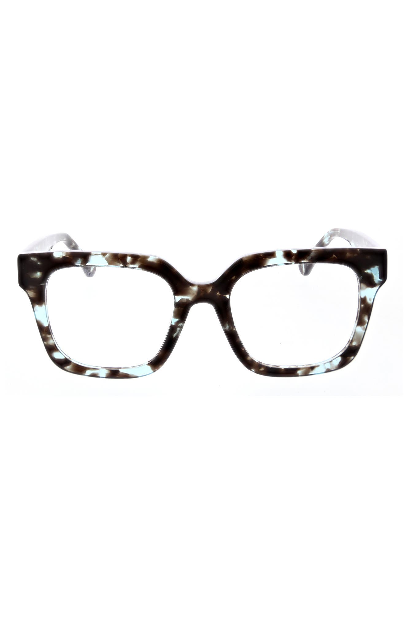 Oscar De La Renta 51mm Chunky Square Reading Glasses In Blue