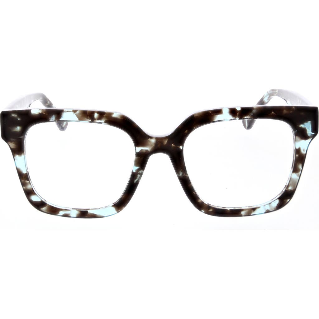 Oscar De La Renta 51mm Chunky Square Reading Glasses In Blue