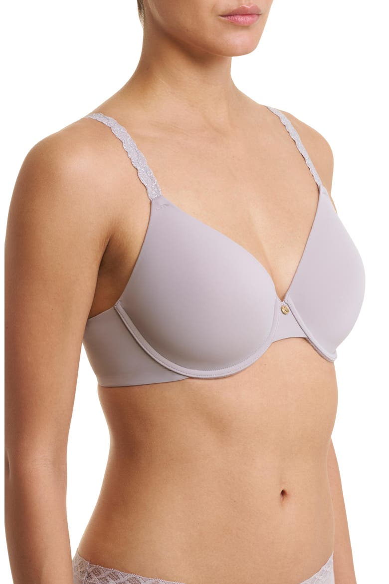 Pure Luxe Plunge Underwire T-Shirt Bra, Alternate, color, Luster/Silver