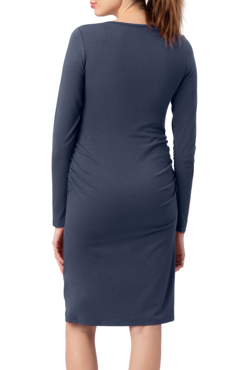 Stowaway Collection Sunburst Long Sleeve Body-Con Maternity Dress, Alternate, color, 