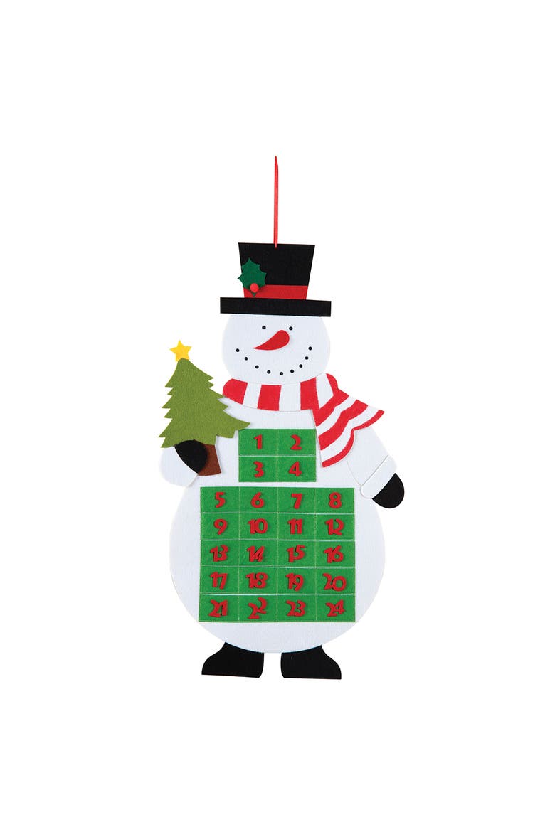 Snowman with Tree Christmas Countdown Calendar, Main, color, White
