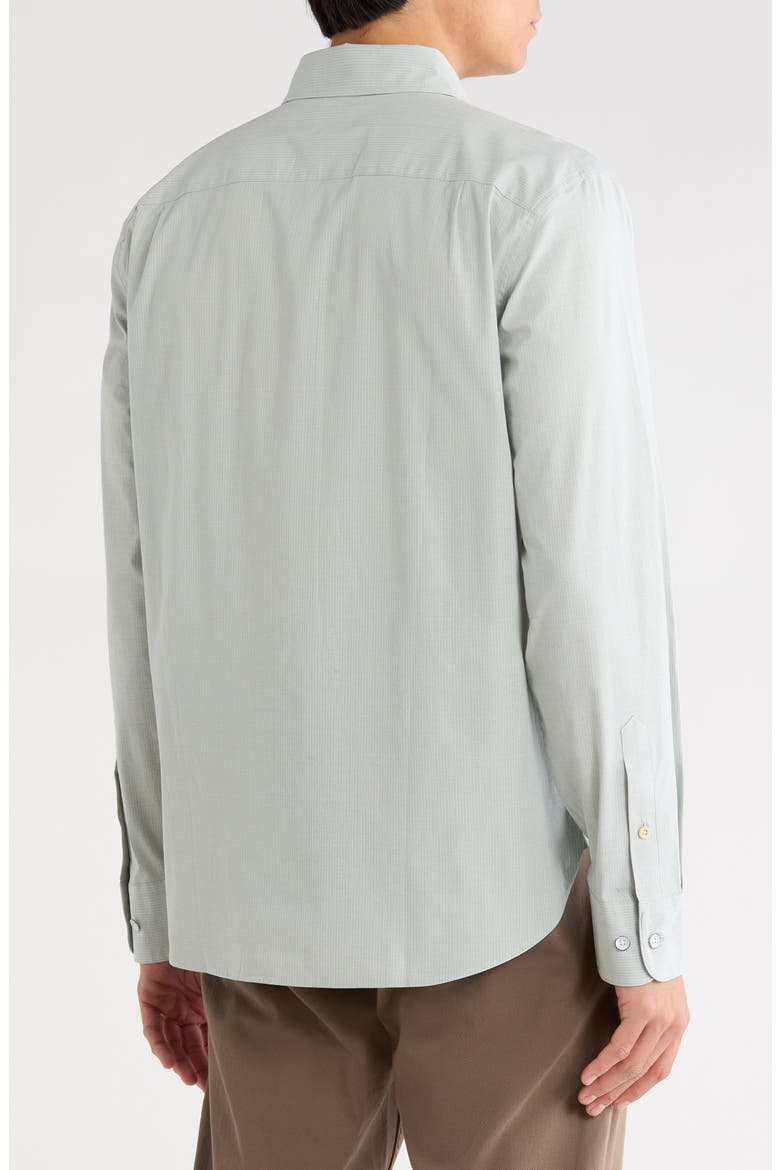Griffin Stripe Long Sleeve Cotton Button-Up Shirt, Alternate, color, GREY MULTI